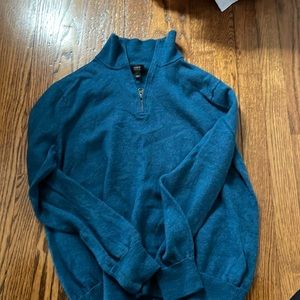 J.Crew quarter zip merino wool blue sweater medium